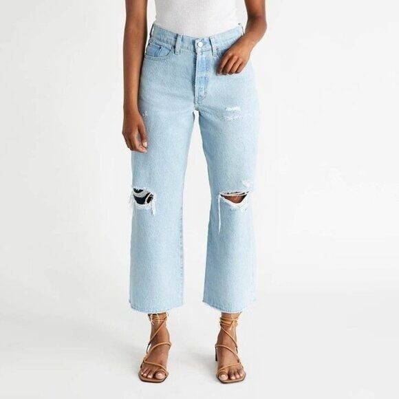 Etica Denim - Ética Devon wide leg high waisted jeans with distressing details
